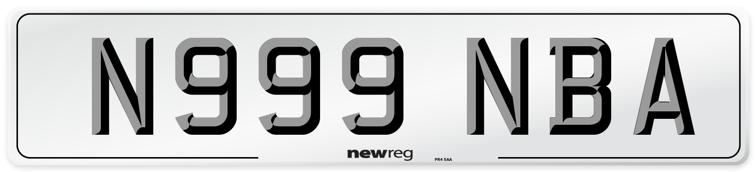 N999 NBA Number Plate from New Reg